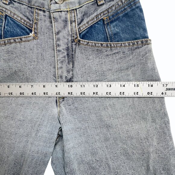 VTG Guess High-Waisted Two-Tone Denim Jeans Womens 28 Distressed Look - Picture 10 of 12